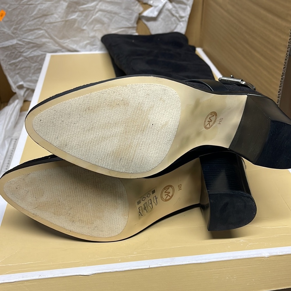 BNIB Michael Kors Boot Nadine Black Stretch suede 3”heeled size - Picture 10 of 11
